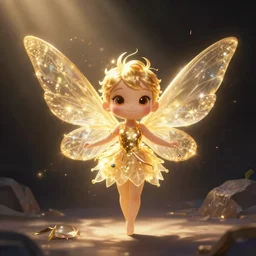 a cute magical ethereal golden fairy with wings, fantasy art drawn by disney concept artists, high quality, highly detailed, elegant, sharp focus, concept art, character concepts, digital painting, mystery, adventure