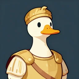 portrait of a roman dictator duck, flat art, award winning art, nft - style art, cartoon, detailed