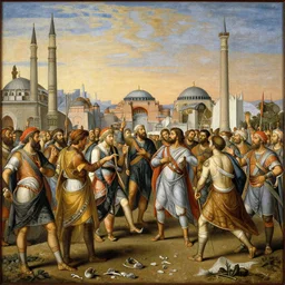 painting depicting the fall of Constantinople