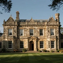 a large mansion with many windows by annie holcombe