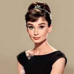 digital illustration of Audrey Hepburn by Patrick Nagel artist