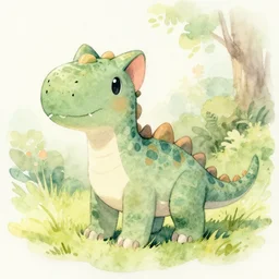 a kitten dinosaur hybrid!!, watercolor painting