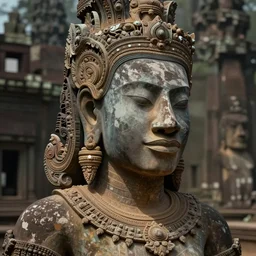 easter island princess of angkor wat, gorgeous, close - up portrait, intricate, elegant, volumetric lighting, scenery, digital painting, highly detailed, artstation, sharp focus, illustration, concept art, ruan jia, steve mccurry