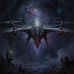 an evil ai drone, cosmic horror painting, elegant intricate digital painting artstation concept art by mark brooks and brad kunkle extreme detailed