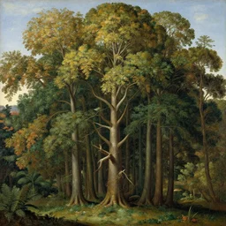The most beautiful and majestic and glorious Trees, oil on canvas, by Albrecht Durer, by Greg Rutkowski, trending on ArtStation, concept art, masterpiece, detailed, cinematic composition, rule of thirds, 8K, no frames, no humans, no animals,
