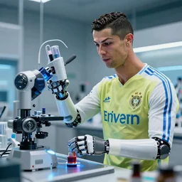 cristiano ronaldo as a laboratory robot