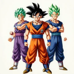 ultra realistic portrait painting of a fusion of goku and gohan art by akira toriyama, 4 k, dragon ball artstyle, cel shaded, highly detailed, epic lighting, full body