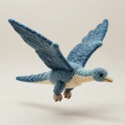 a needle felted pterodactyl, needle felting art.