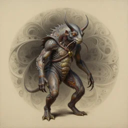 Beautiful hyperrealistic detailed matte portrait painting of an a creature from a fractal dimension, by andreas rocha and john howe, and Martin Johnson Heade, featured on artstation, featured on behance, golden ratio, f32, well composed, cohesive