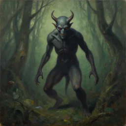 evil nature, surrealism, oil on canvas, masterpiece