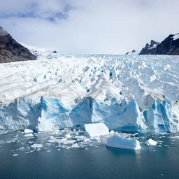 glaciers melting into the sea