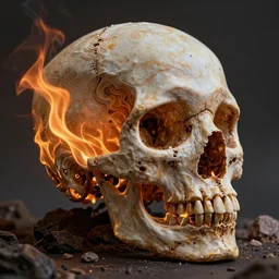 skull made of Fractal flame,