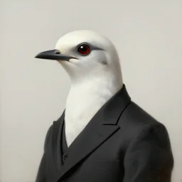 beautiful portrait painting of an elegant bird wearing a suit, by rembrandt