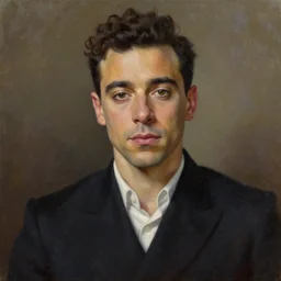 oil painting of Rami Malek