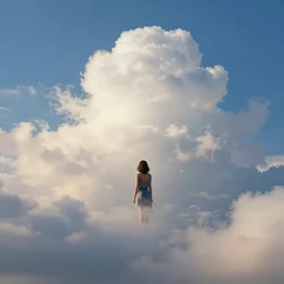 sky scene, beautiful sky scene, hyper - realistic, high quality photo manipulation, amazing clouds, fine details, epic composition, fantasy scenery, digital art, digital photography, 3 d render, woman