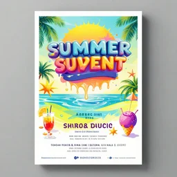a very high image of a graphic poster for a summer event, graphic, template, design, cool, festive, summer