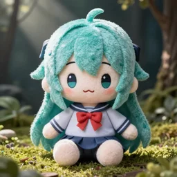 a cute plushy Touhou Project Fumo of Aqua konosuba , plushy, product photo