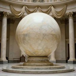 movie still of a big marble spherical hall with drapery and columns, cinestill 8 0 0 t black and white, by andrei tarkovsky, heavy grain, high quality, high detail, ultra wide lens, sharpness, flares, anamorphic