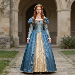 princess wearing medieval gown by wlop