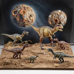 dinosaurs'extinction meteor diorama