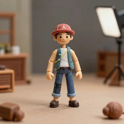 a photo of a stopmotion animation filming set of one piece