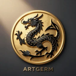 emblem of black dragon on a gold metallic dragon emblem, by artgerm, tom bagshaw, gerald brom, moody vibe, victorian vibe, gold, shiny, gold, 4 k, hd,