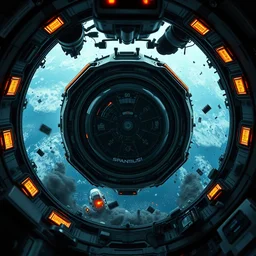 cinematic still of the 2 0 1 3 film gravity starring twitch streamer pokimane. suspense, disasters, and action inside a space station or a space - capsule cockpit or space - walking amid debris. high - quality 4 k ultra - hd resolution.