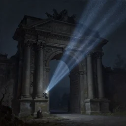 beautiful matte fantasy sc - ifi painting i watched c - beams glitter in the dark near the tannhauser gate