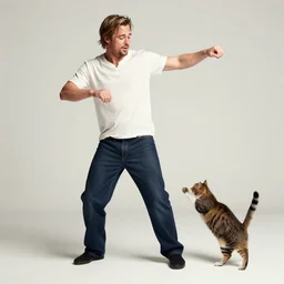 brad pitt dances with a cat