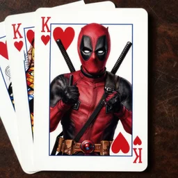 highly detailed portrait of deadpool on the queen of hearts card, by atey ghailan, by greg rutkowski, by greg tocchini, by james gilleard, by joe fenton, by kaethe butcher