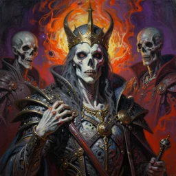 masterpiece painting of undead revenant king portrait by elena kukanova, jeff easley, james jean and zdizslaw beksinski, 8 k, epic, majestic, intricate artwork, volumetric lighting, porcelain skin, dramatic vivid and vibrant colors, gothic, in the style of midjourney, trending on artstation, behance