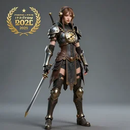 full length photo of a real - life very beautiful clockpunk warrior, 8 k, hdr, smooth, sharp focus, high resolution, award - winning photo