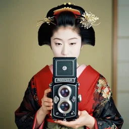 Portrait Photograph of a Japanese Geisha Rollei Blackbird