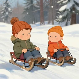 calvin and hobbes go sledding