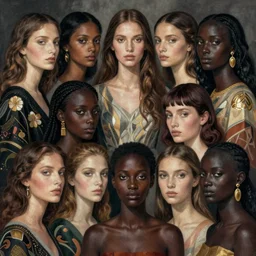 spanish beauty by lisa frank, mahmoud sai, malika agueznay, paolo uccello, pauline haynes, sonia delaunay, by wangechi mutu, wlop, yoshitaka amano