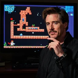 jim carrey gameplay still frame, pixel art, retro, splash screen, level design, high contrast, background, deep focus, highly detailed, dramatic lighting, digital painting, artstation, concept art, matte, greg rutkowski, moebius, illustration.