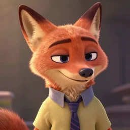 a film still from zootopia main character portrait anthro anthropomorphic fox head animal person fursona nick wilde pixar and disney animation, sharp, rendered in unreal engine 5, anime key art by greg rutkowski, bloom, dramatic lighting