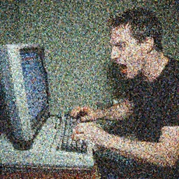 photo of Andy Warhol having a seizure from trying to play Doom on his Amiga 500