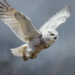 a fantasy style snowy owl flying, with battle armour on rpg dnd oil painting unreal 5 daz rpg portrait extremely detailed artgerm greg rutkowski