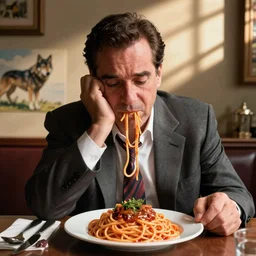 George Costanza, upset instead of spaghetti he was served a pack of wolves.