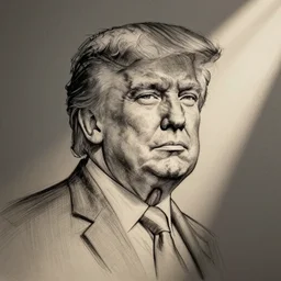Continuous line drawing of Donald Trump