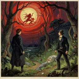 atmosphere of constant horror in disturbing colours, made by Joe Fenton, Wenceslas Hollar and Ernst Haeckel in vintage Victorian England colourised print style with saturated colours