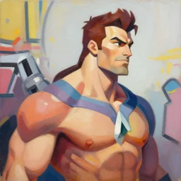 greg manchess portrait painting of astonishing he - man the master of the universe as overwatch character, medium shot, asymmetrical, profile picture, organic painting, sunny day, matte painting, bold shapes, hard edges, street art, trending on artstation, by huang guangjian, gil elvgren, ruan jia, greg rutkowski, gaston bussiere