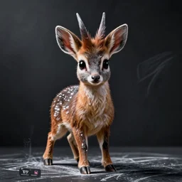cinematic portrait of a cute dik dik monster, chalk, masterpiece, trending on artstation, featured on pixiv, cinematic composition, dramatic pose, beautiful lighting, sharp details, hyper-detailed, HD, HDR, 4K, 8K, art by Basil Gogos