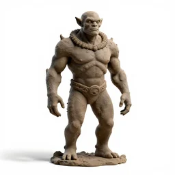 noble clay golem, high detail digital art, full body, standing, isolated on a pure white background, centered, whole figure in frame, sharp focus, studio lighting