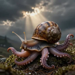snail with the head of count orlok on each tentacle, extremely detailed!!!!