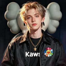 streetwear fashion influencer character illustration by kaws by takashi murakami