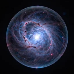A portrait of a cosmic glass orb filled with a plasma charged nebula. Symmetrical.