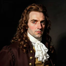 portrait of Cyrano de Bergerac, dramatic, high contrast, theatrical, lumnious, cinematic lights, illustration by Alan Moore