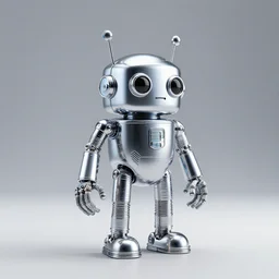 A propaganda, chrome simple funny mechanical mechabot characterdesign toy sculpture made from chrome wires and tubes by moebius, by david lachapelle, by angus mckie, by rhads, by jeff koons, in an empty studio hollow, c4d